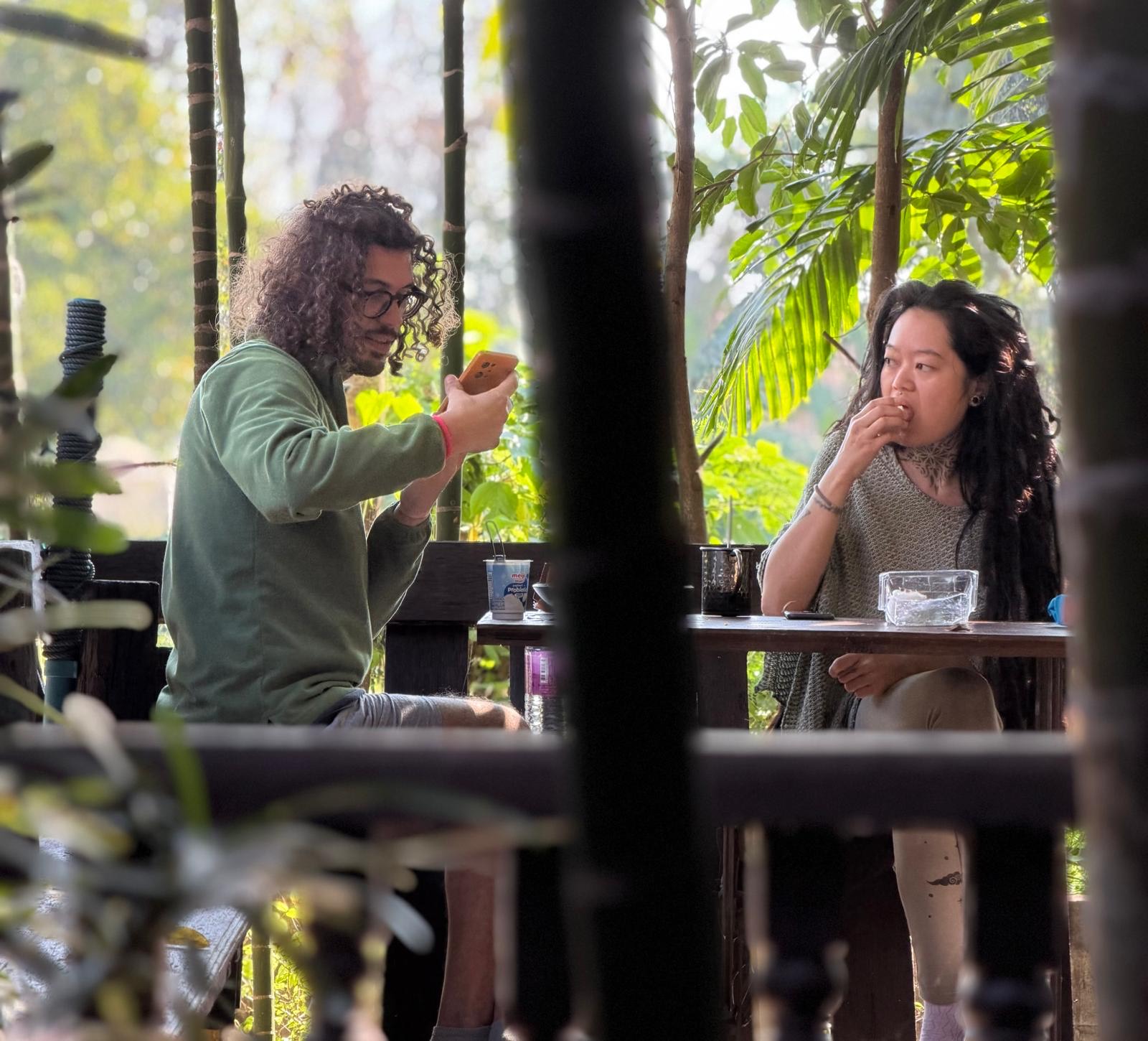 Guests having morning coffee
