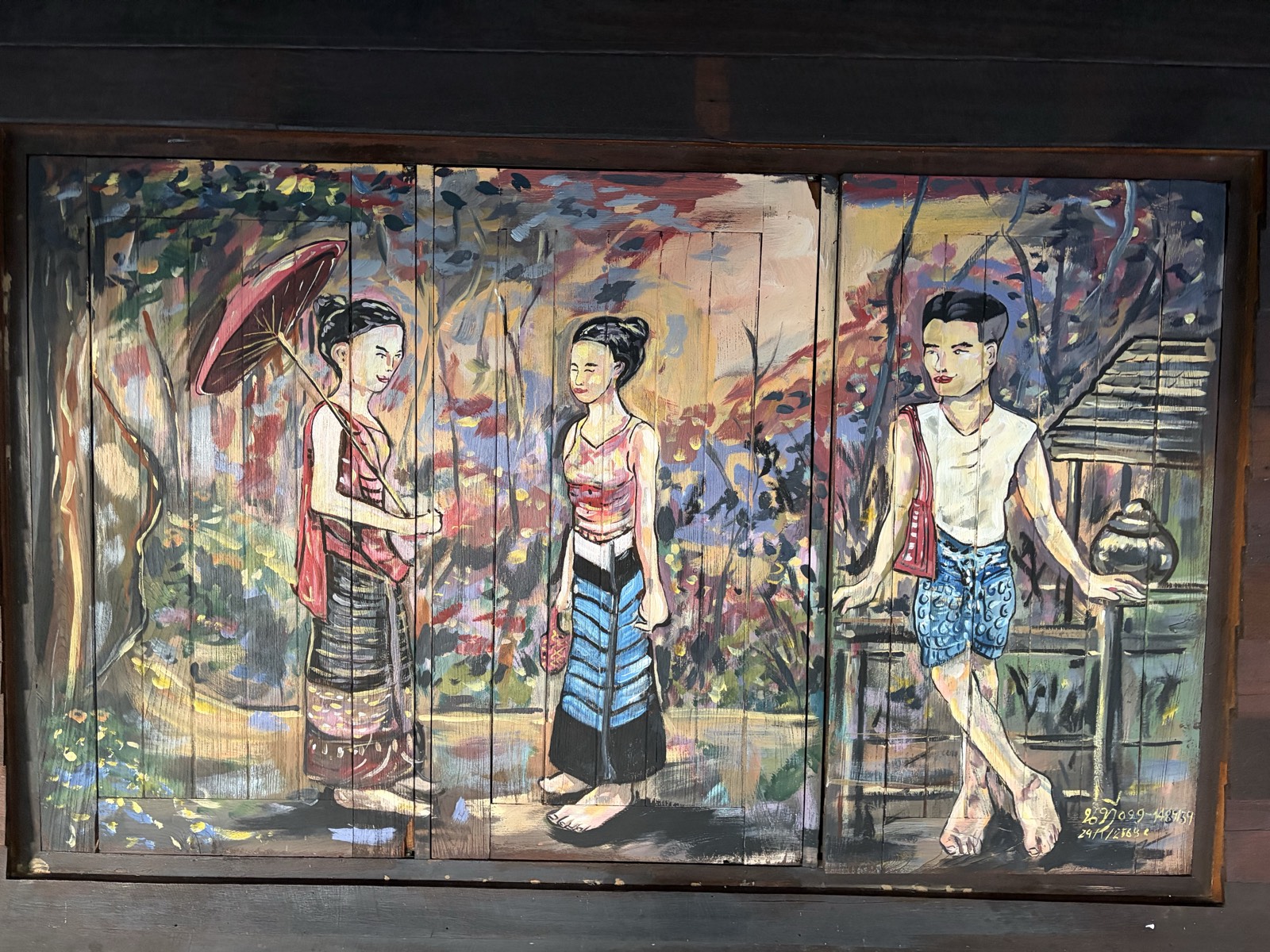 Ueang Kham painted window shutters closed